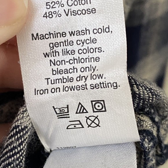 Madewell Womens Plaid Oversized Andover Shirt M Flannel Blue Cream Button Front - Picture 7 of 7